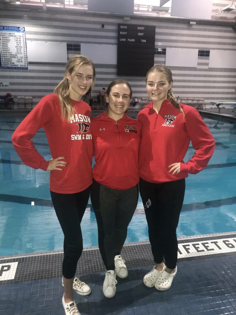 Diving Opens in Middletown: Carrie Wittenauer, Coach Jess Konkol, Kate Wittenauer