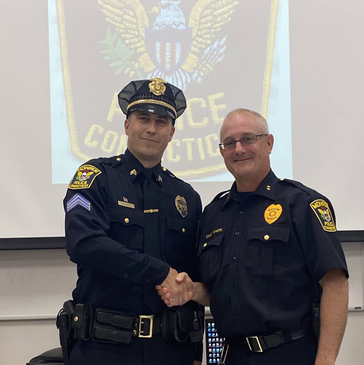 VIDEO: Monroe police promote Officer Thompson to sergeant | The Monroe Sun