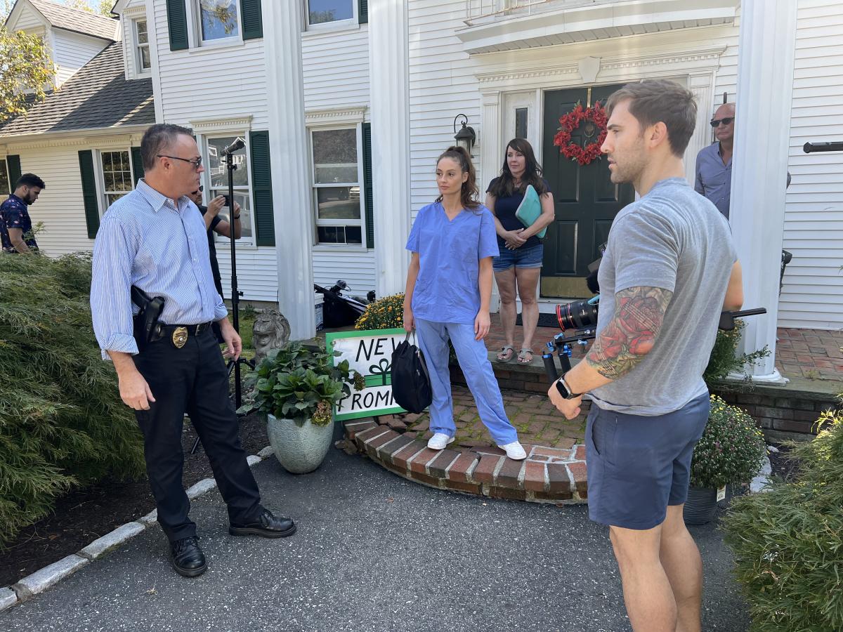 Greg Nutcher as Captain Cato Lawrence opposite Alexandra Marcello as Nurse Heather.