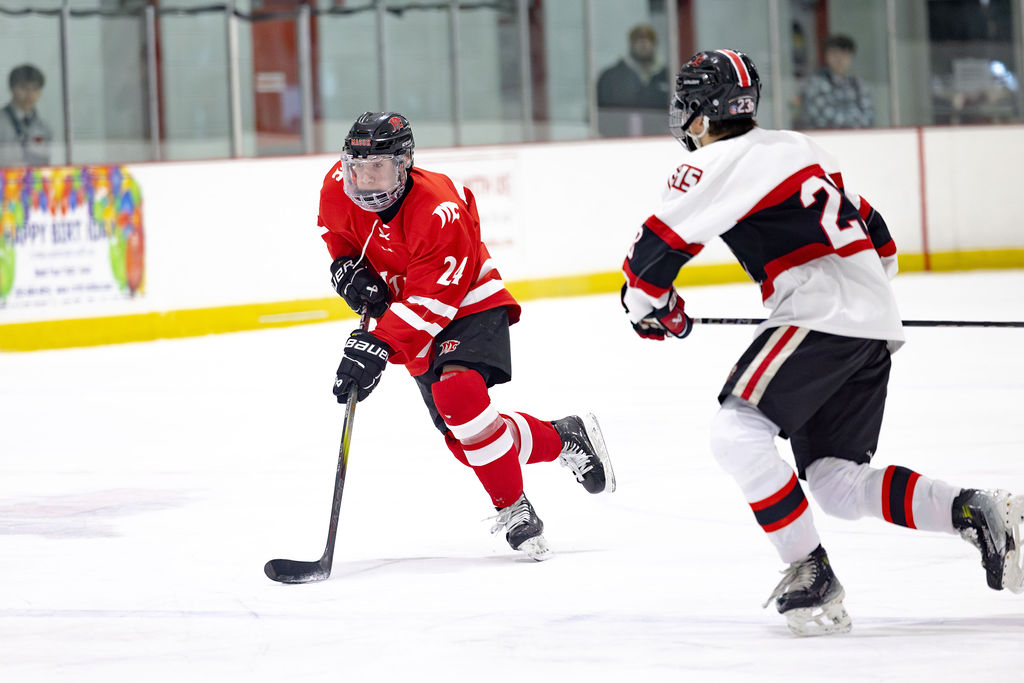 Luke Kondub skates against Branford. Photo by Robert DeSanto