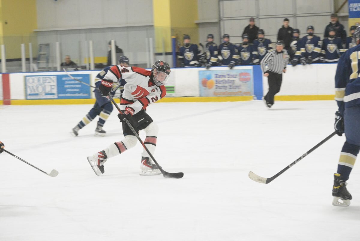 Luke Kondub gets around the defense to create a scoring chance.