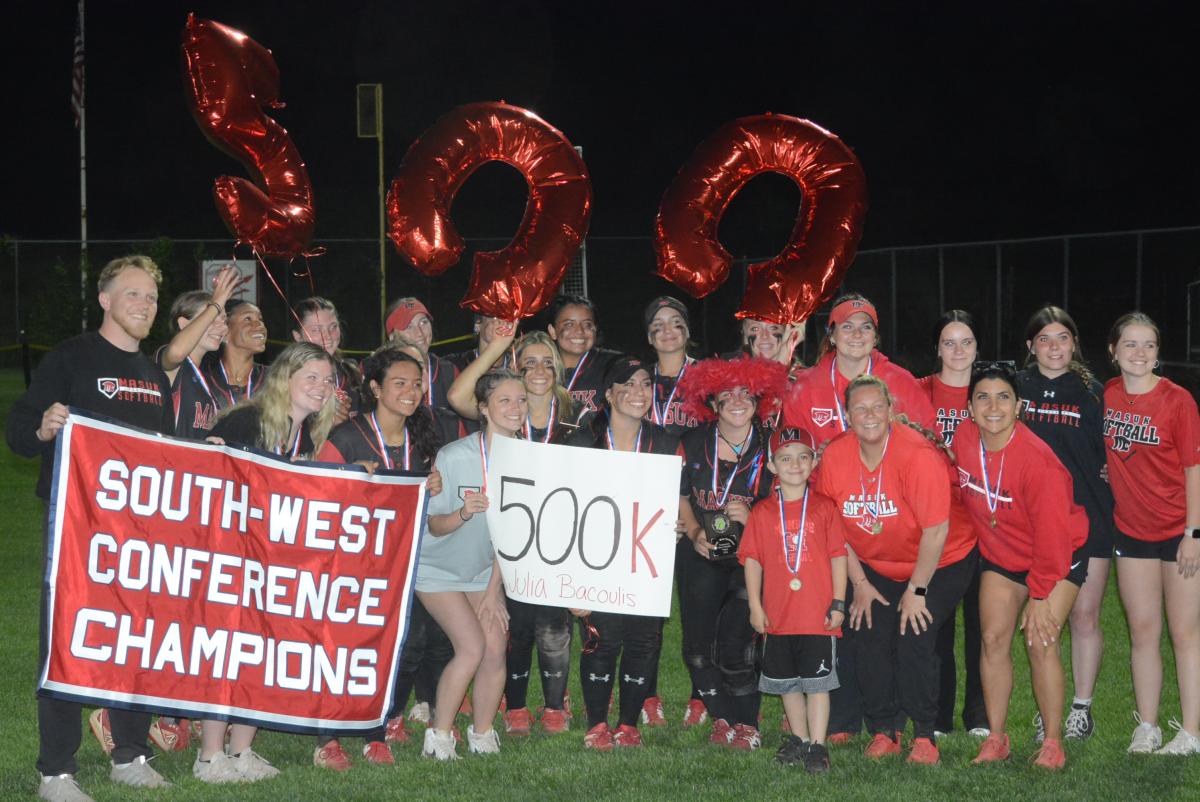 The Panthers celebrated not only the title but pitcher Julia Bacoulis picking up her 500th career strikeout.