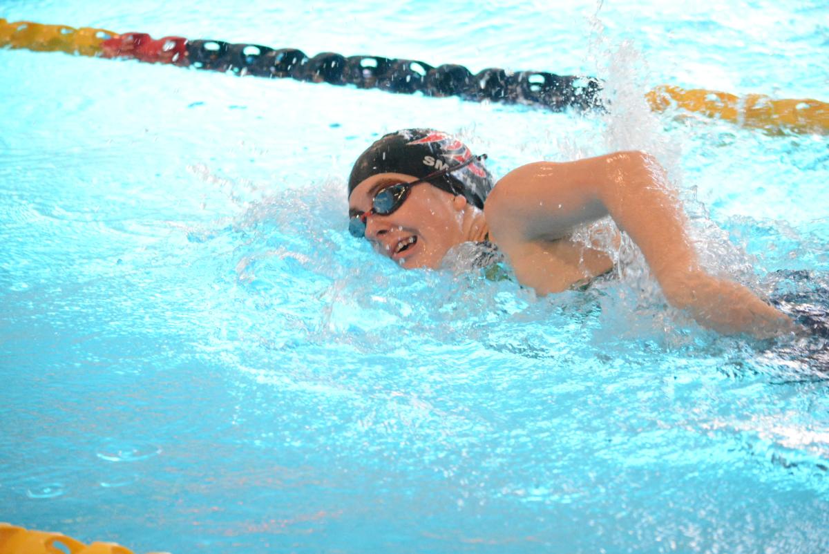 Siobhan Smith races in the 200 yard medley relay event.