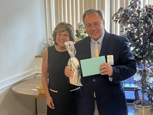 Monroe Chamber Vice President Jan Snyder, left, and President Ray Giovanni